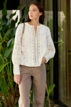 Lainey Embroidery L/SLV Button Down Top