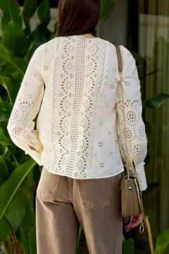 Lainey Embroidery L/SLV Button Down Top