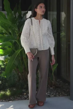Lainey Embroidery L/SLV Button Down Top