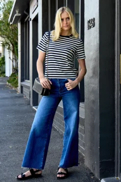 Le Slim Palazzo Raw Fray Jean