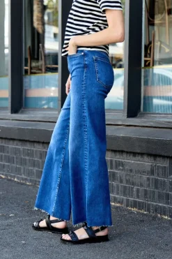 Le Slim Palazzo Raw Fray Jean