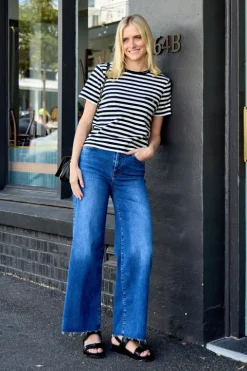 Le Slim Palazzo Raw Fray Jean