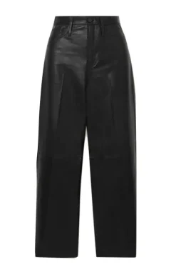 Leather High Rise Wide Crop