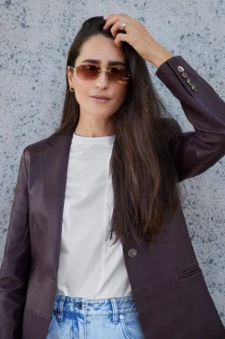 Leather Slim Blazer - FINAL SALE