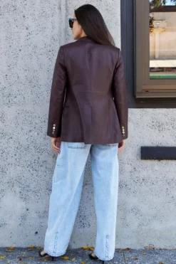 Leather Slim Blazer - FINAL SALE