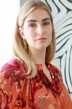 Link Hoop Drop Earring