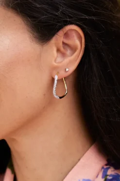 Medium Pave Hoop Earring