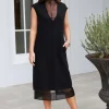 Melee Crepe V-Neck Dress