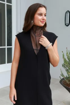 Melee Crepe V-Neck Dress