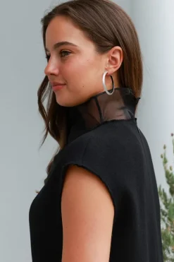 Melee Crepe V-Neck Dress