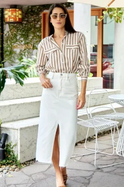 Midaxi Skirt Angled Seam