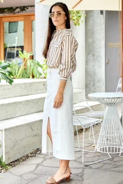 Midaxi Skirt Angled Seam