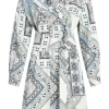 Mix Print Belted Dress - FINAL SALE