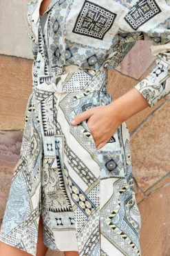 Mix Print Belted Dress - FINAL SALE