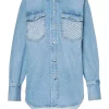 Oversized Pearl Studded Shirt