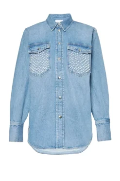Oversized Pearl Studded Shirt