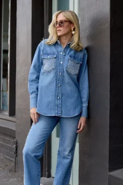 Oversized Pearl Studded Shirt