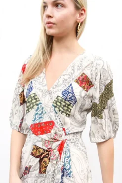 Patchwork Wrap Dress - FINAL SALE