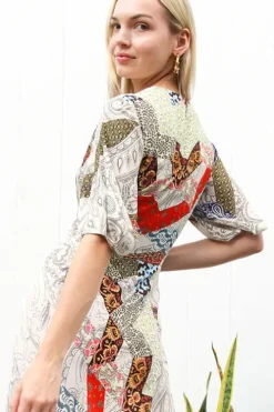 Patchwork Wrap Dress - FINAL SALE