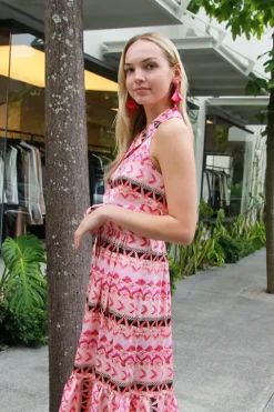 Phlox Print Halter Neck Dress - FINAL SALE