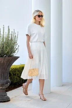 Plisse Cotton Skirt