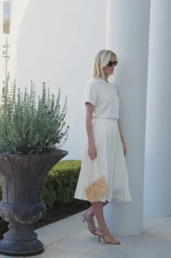 Plisse Cotton Skirt
