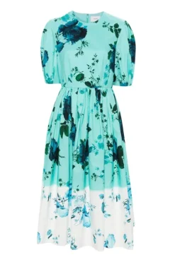 Puff Sleeve Floral Midi Dress