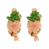 Raffia Floral Cascading Earring