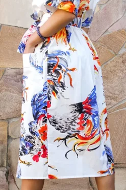 Rooster Belted Midi Skirt - FINAL SALE