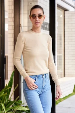 Round Neck L/SLV Cashair Top