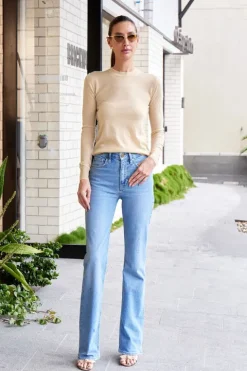 Round Neck L/SLV Cashair Top