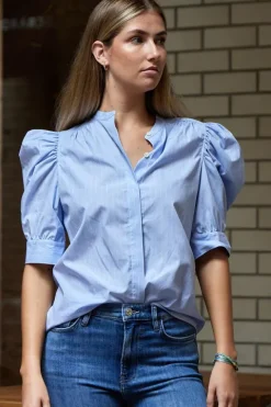 Ruched Puff Sleeve Shirt