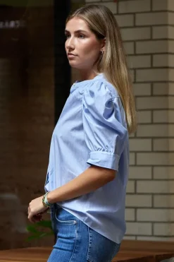 Ruched Puff Sleeve Shirt