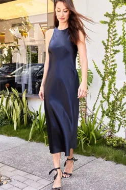 Satin Midi Bias Dress