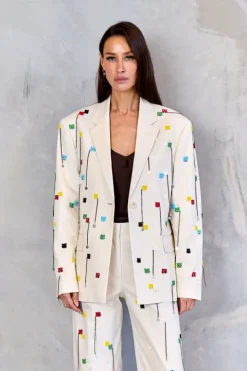 Single Breasted Beaded Jacket