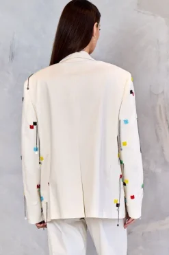 Single Breasted Beaded Jacket