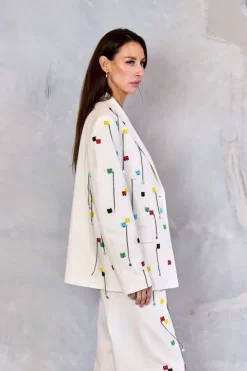 Single Breasted Beaded Jacket