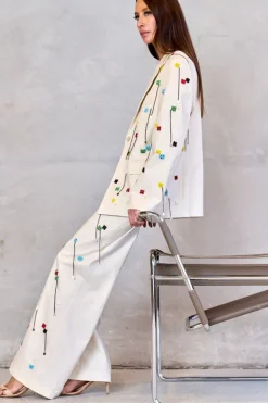 Single Breasted Beaded Jacket