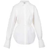 Slit Back Waist Tie Shirt