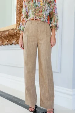 Slub Fabric Pleat Trouser