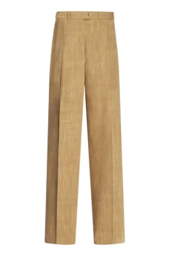 Slub Fabric Straight Leg Trouser