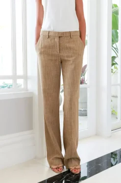 Slub Fabric Straight Leg Trouser