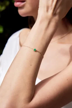 Small Emerald Solitaire Bracelet