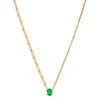 Small Emerald Solitaire Necklace