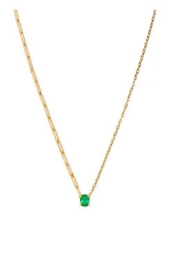 Small Emerald Solitaire Necklace