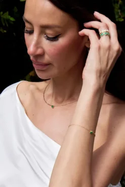 Small Emerald Solitaire Necklace
