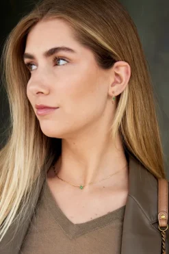 Small Emerald Solitaire Necklace