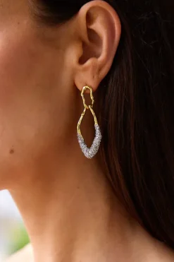 Solanales Pebble Double Link Earring