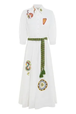 Strike Embroidered Midi Dress