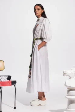 Strike Embroidered Midi Dress